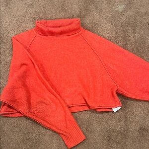 Urban outfitters Orange-red cropped turtleneck sweater